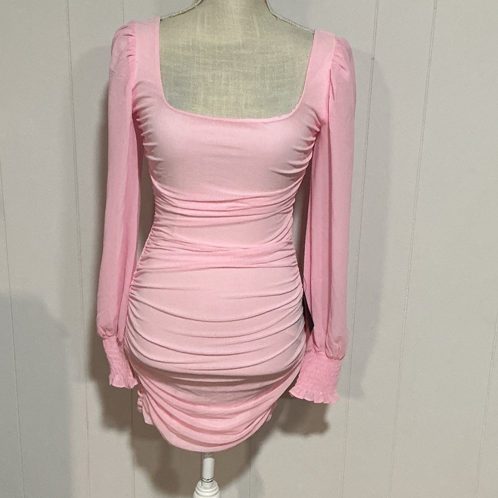 Lulu's Blush Long Sleeve Dress